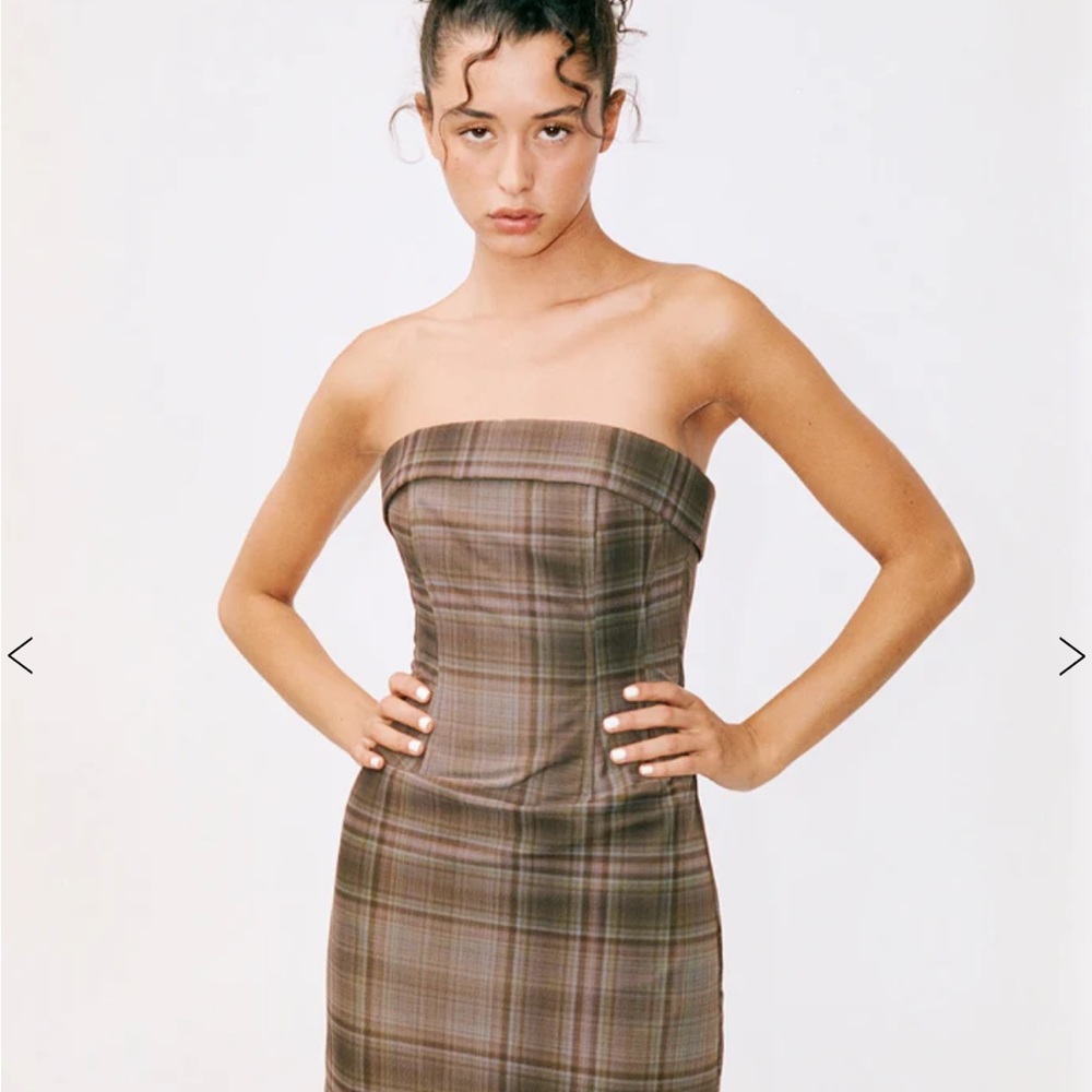 With Jean Chloe Corset Dress | Plaid XS